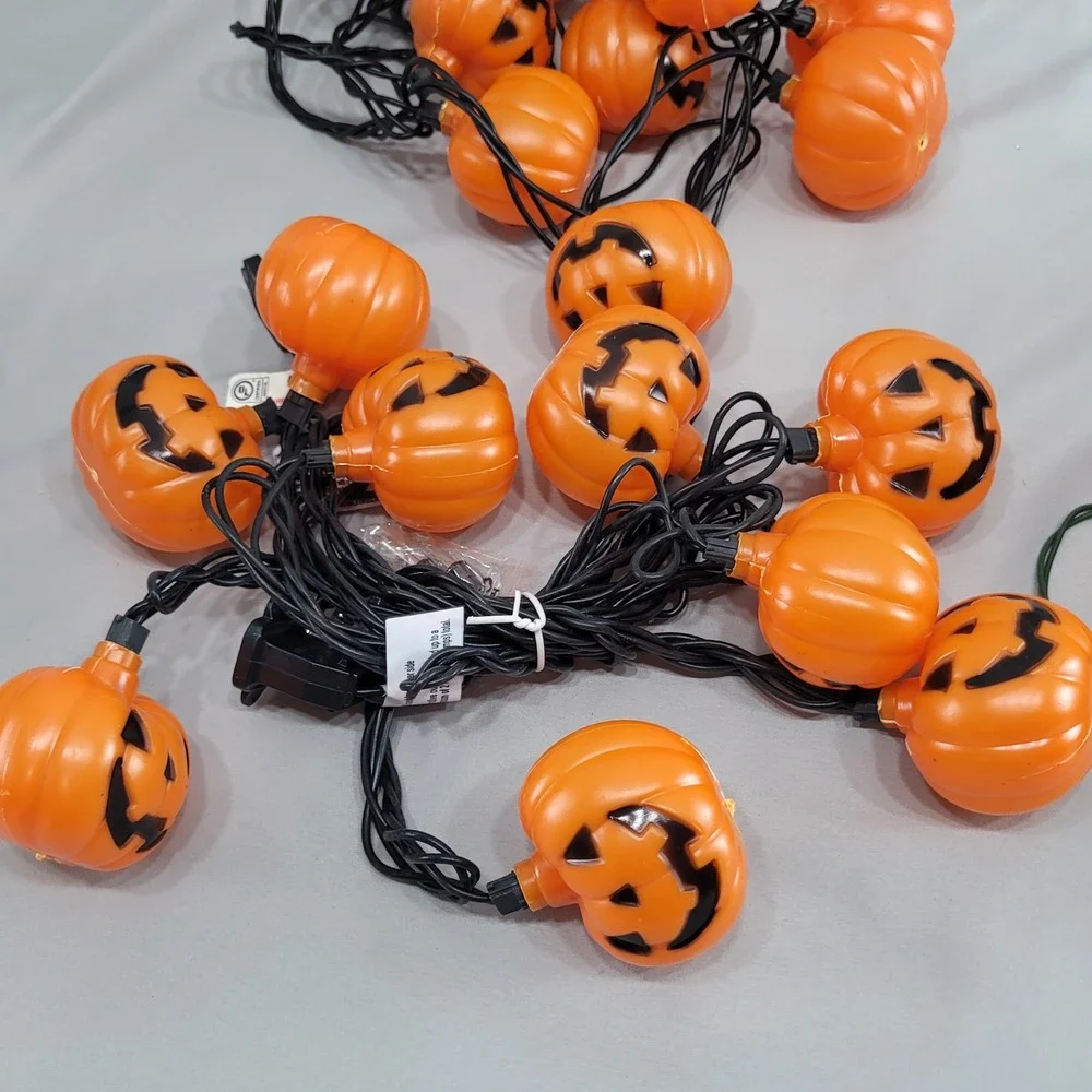 Way To Celebrate Spooky Hollow Pumpkin String Lights Halloween Orange 40 Count